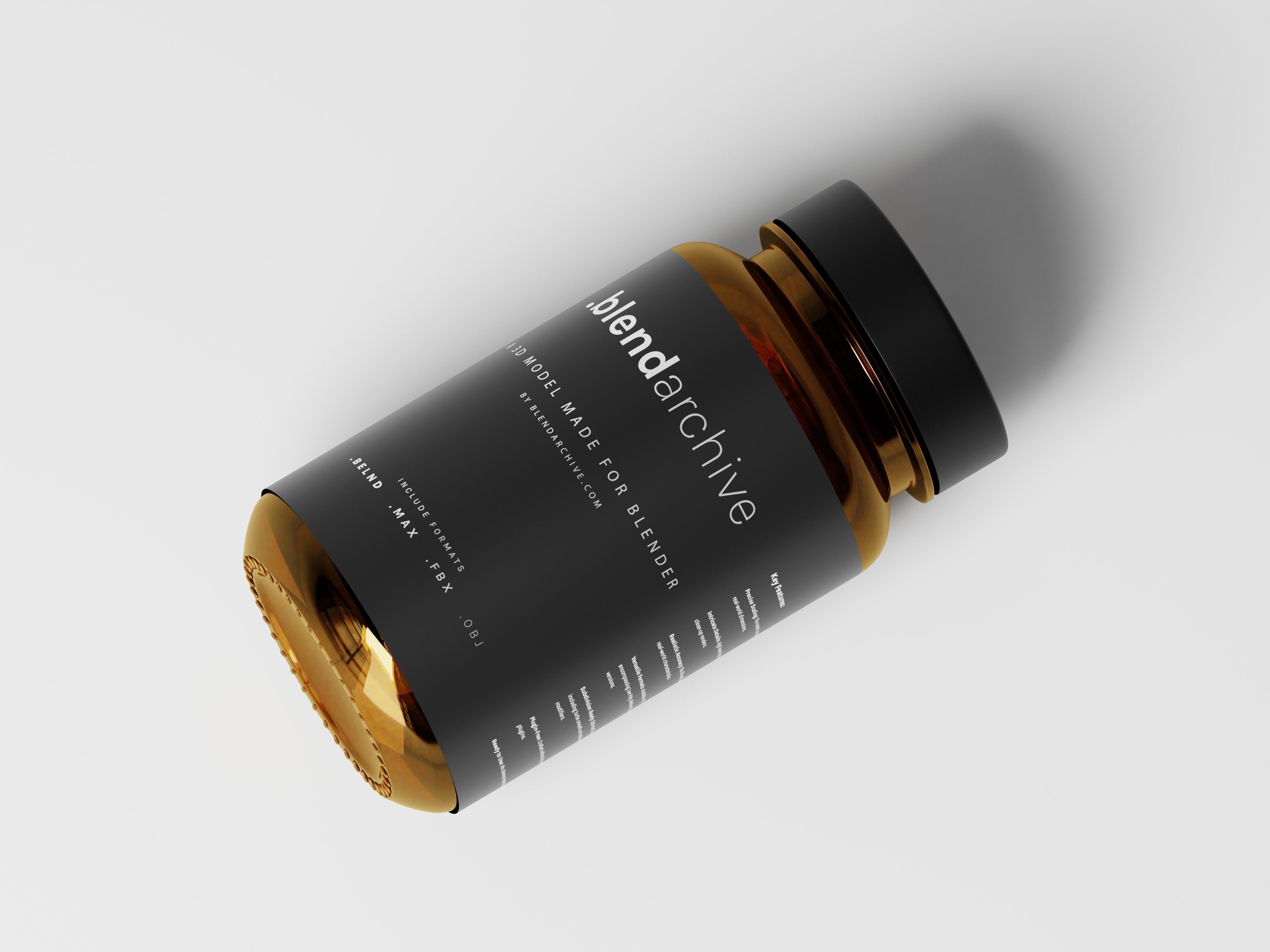 Amber Bottle 3D Model Low-poly 3D model_7