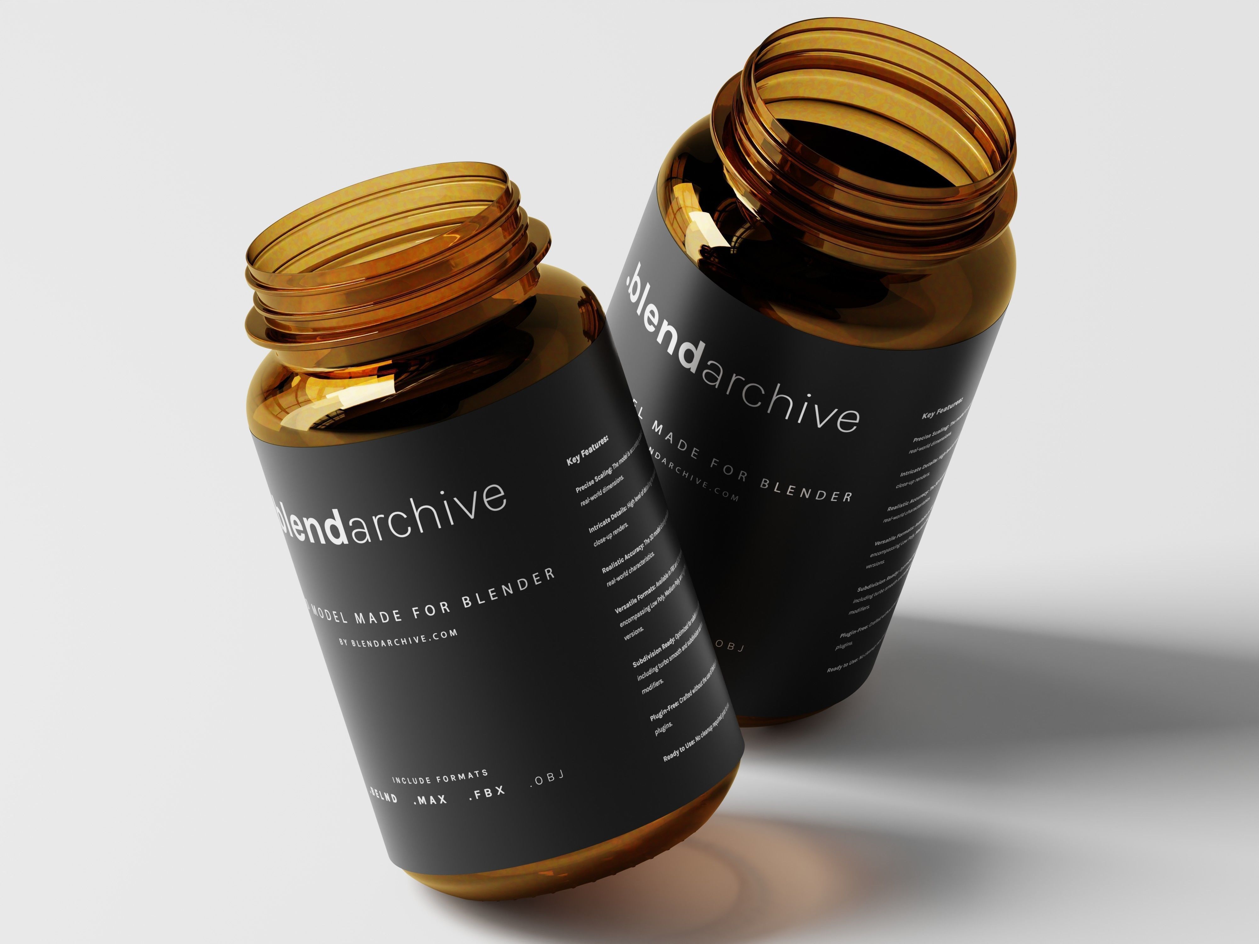 Amber Bottle 3D Model Low-poly 3D model_5