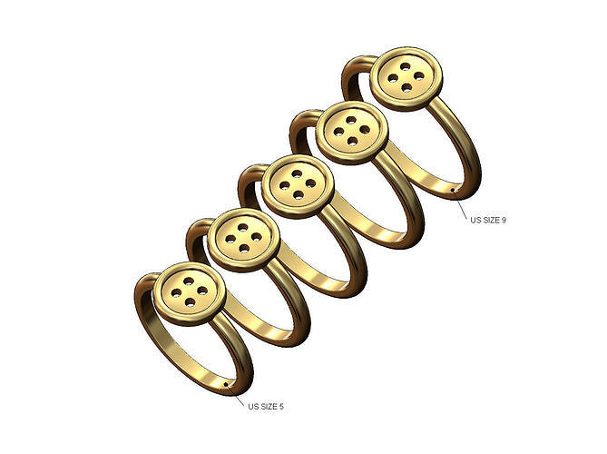 Sewing button fashion band US sizes 5to9 3D print model