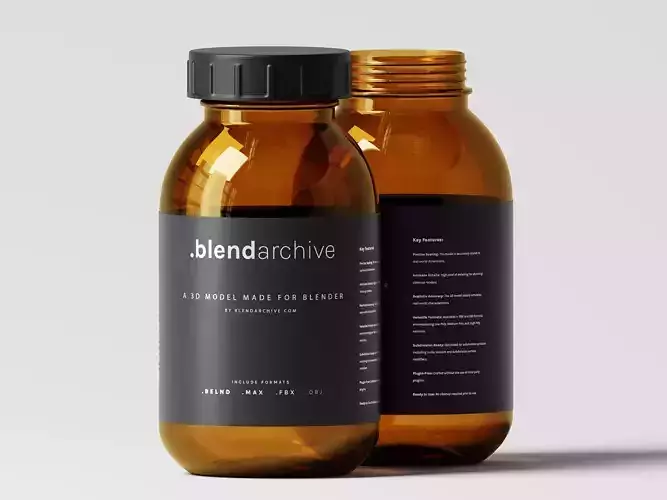 Amber Medicine Bottle 3D Model