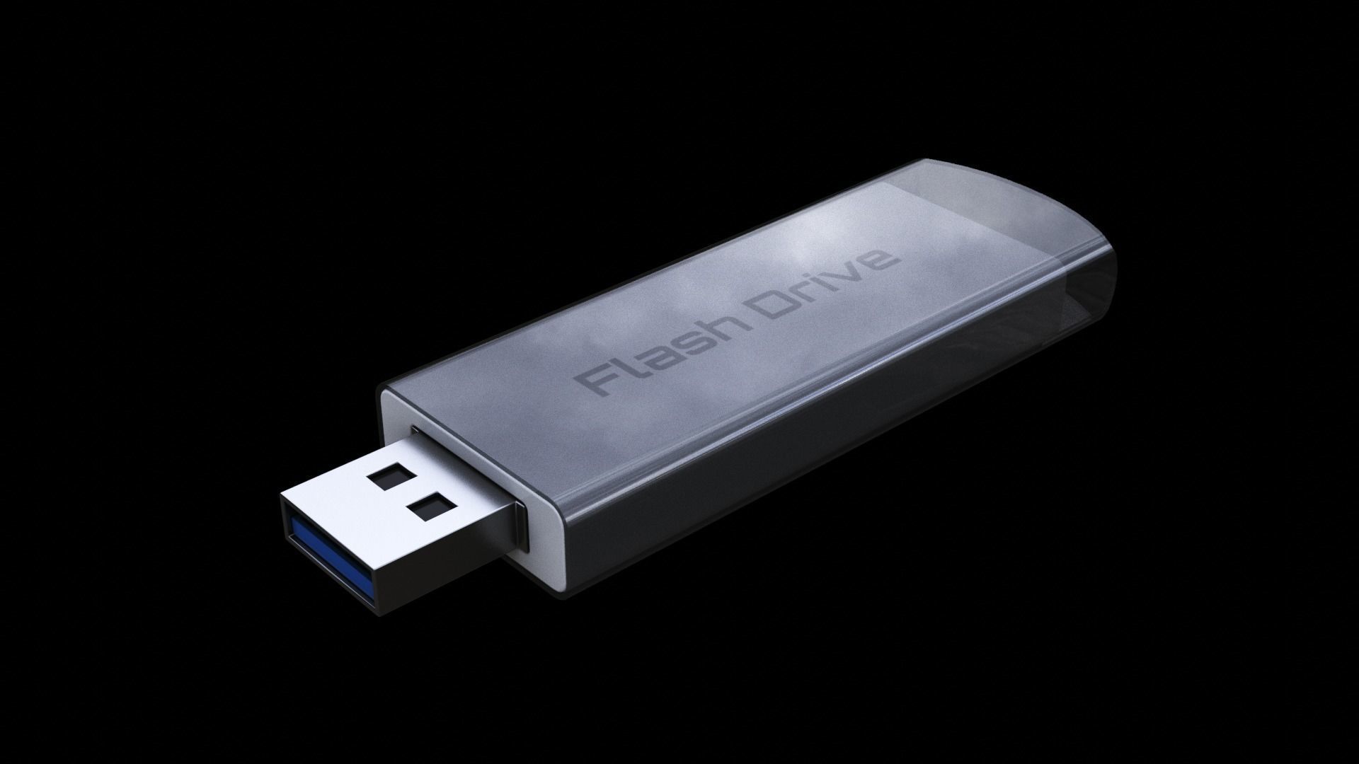 Pendrive Low-poly 3D model_1