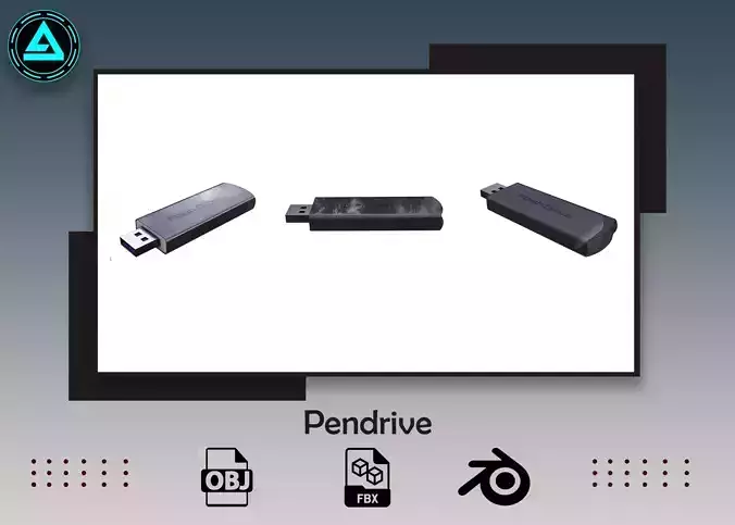 Pendrive Low-poly 3D model