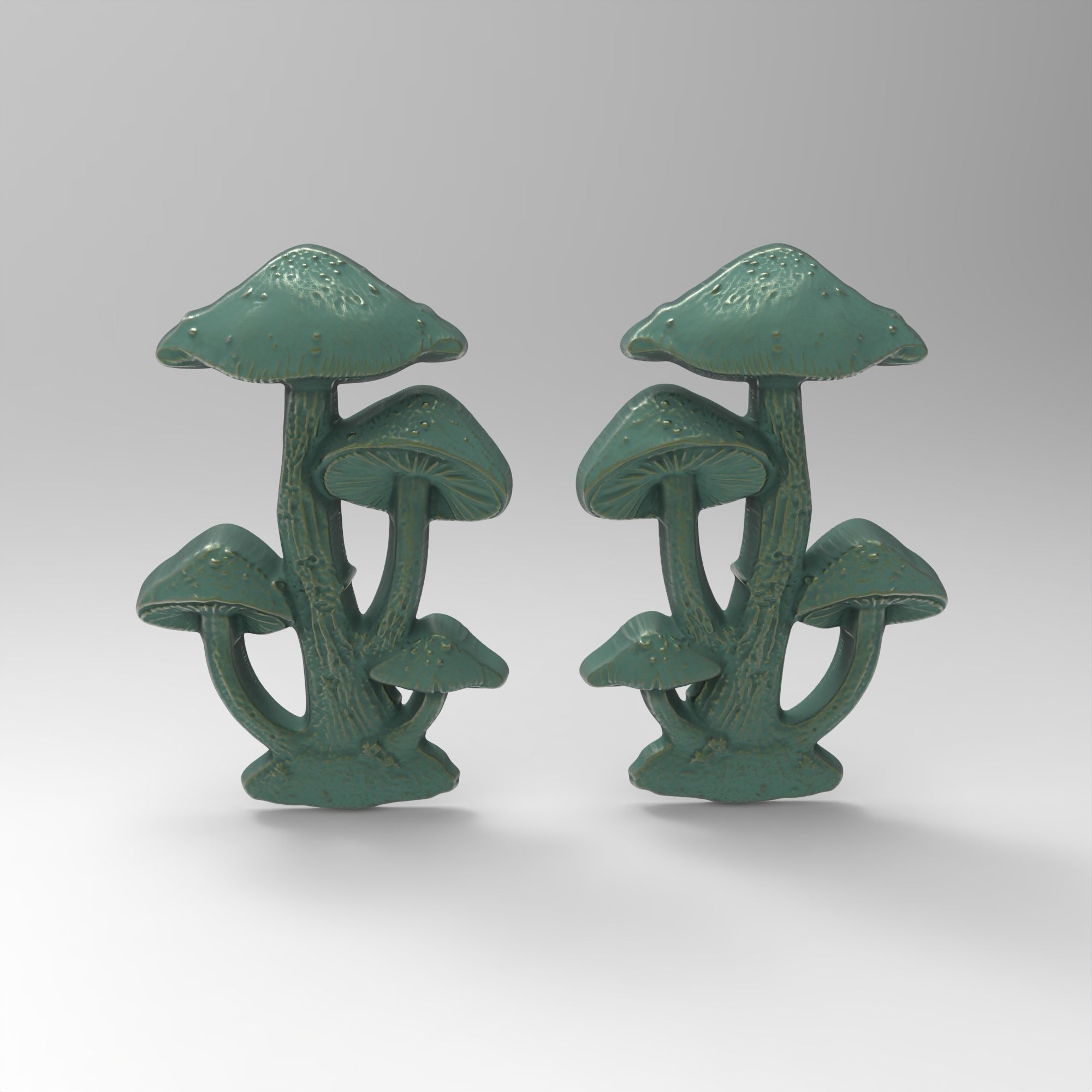 Pair Fairy Mushrooms 3D print model_6