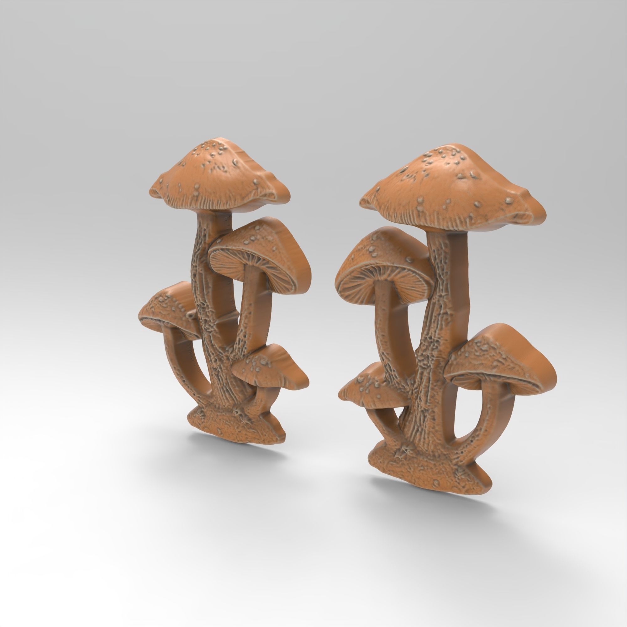 Pair Fairy Mushrooms 3D print model_2