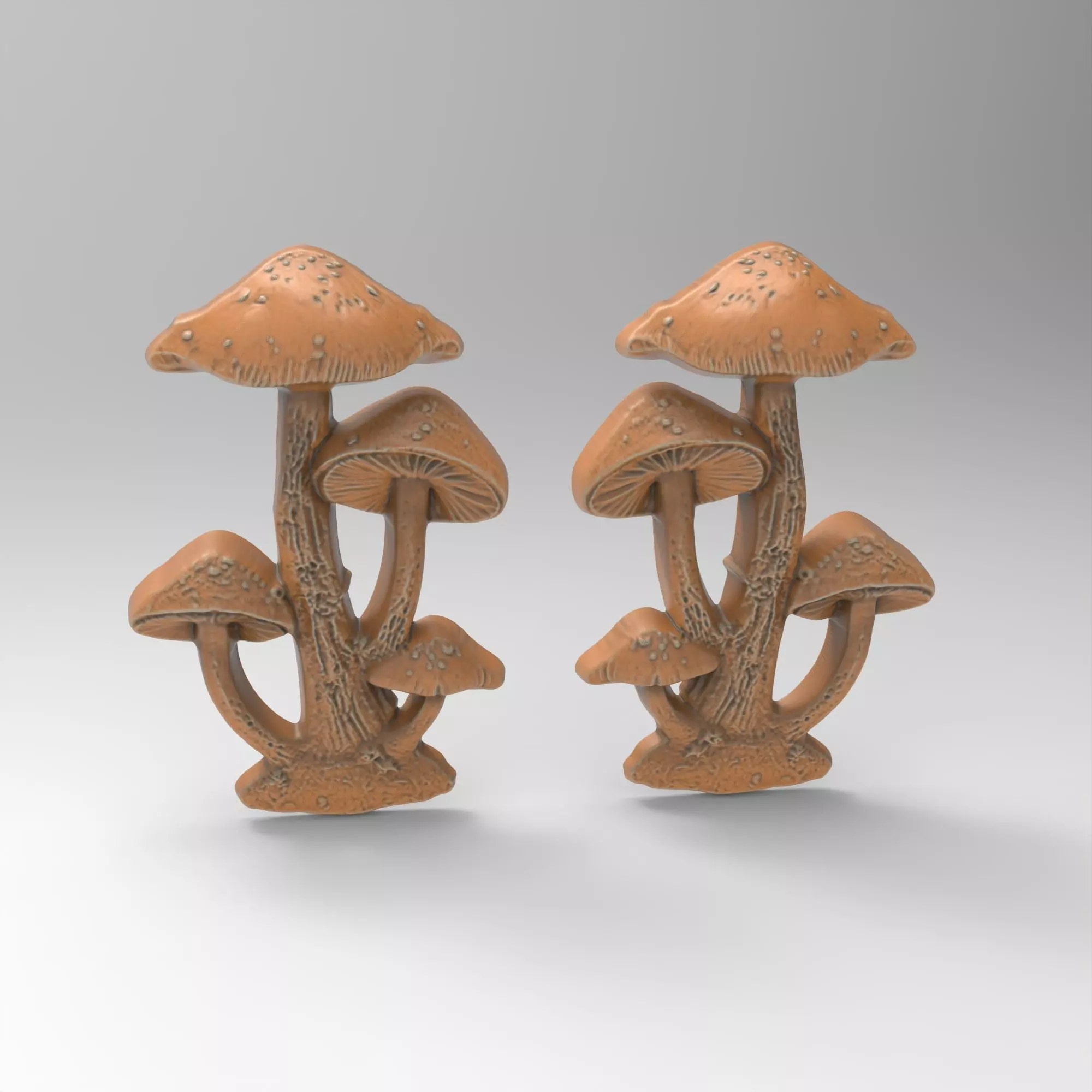Pair Fairy Mushrooms 3D print model_0