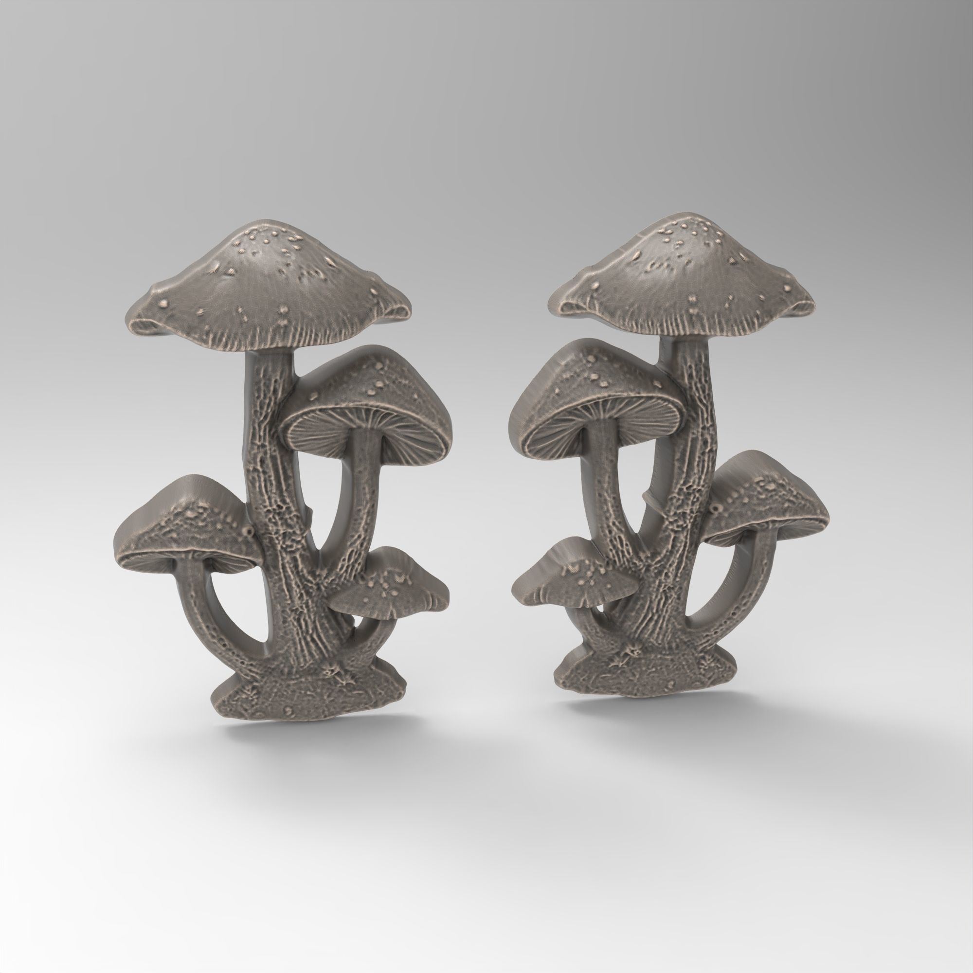 Pair Fairy Mushrooms 3D print model_5