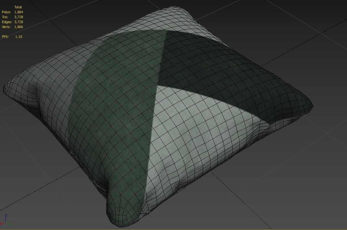 Pillow M01 Low-poly 3D model_2