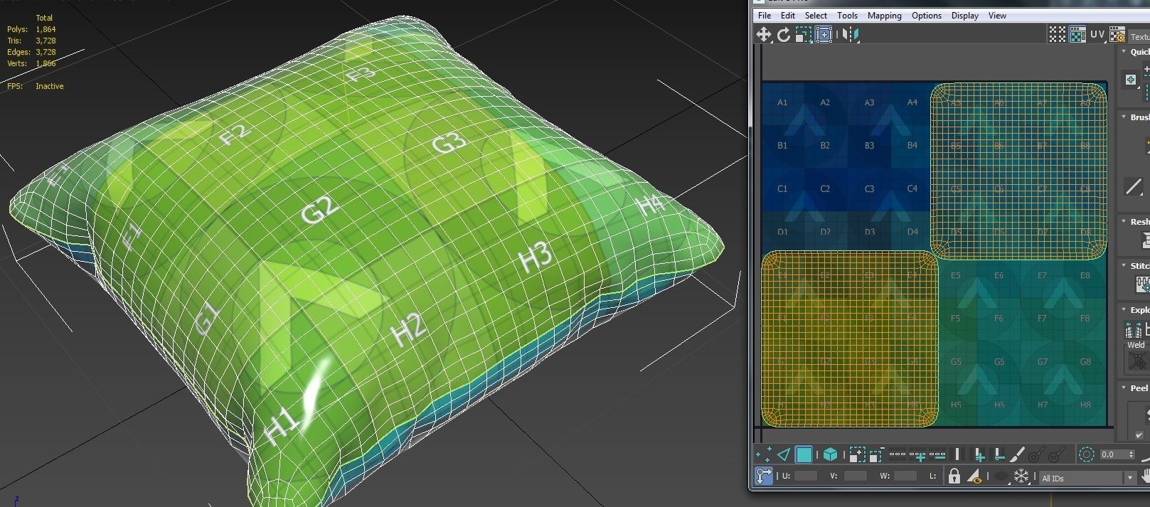 Pillow M01 Low-poly 3D model_6