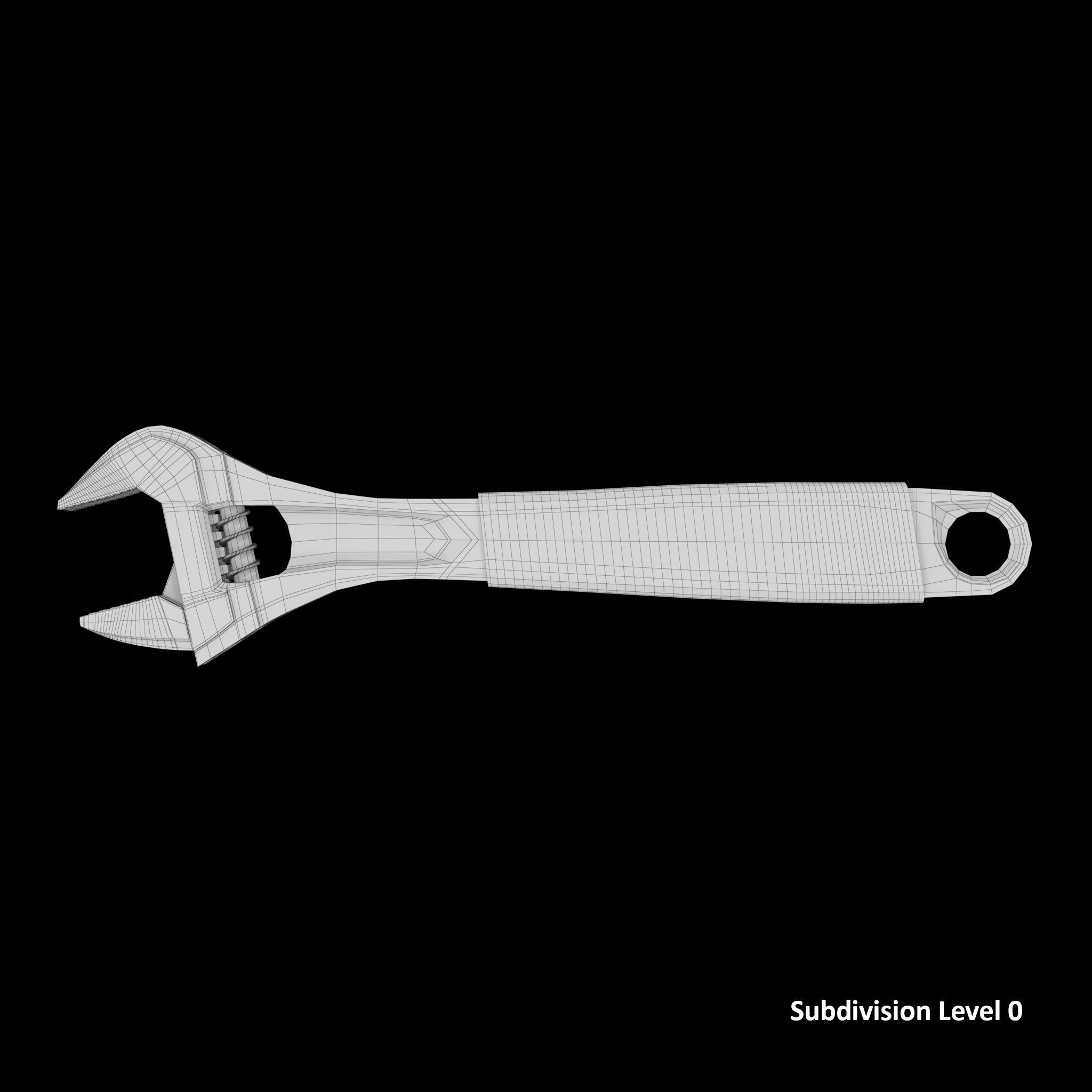 10 Adjustable Wrench Low-poly 3D model_22