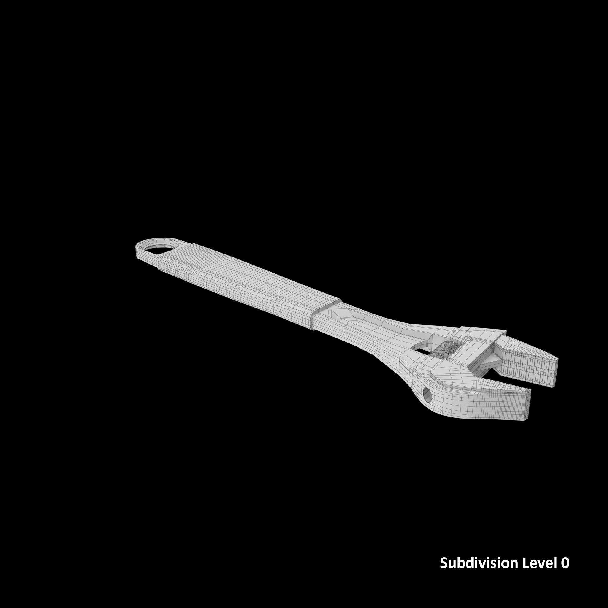 10 Adjustable Wrench Low-poly 3D model_17