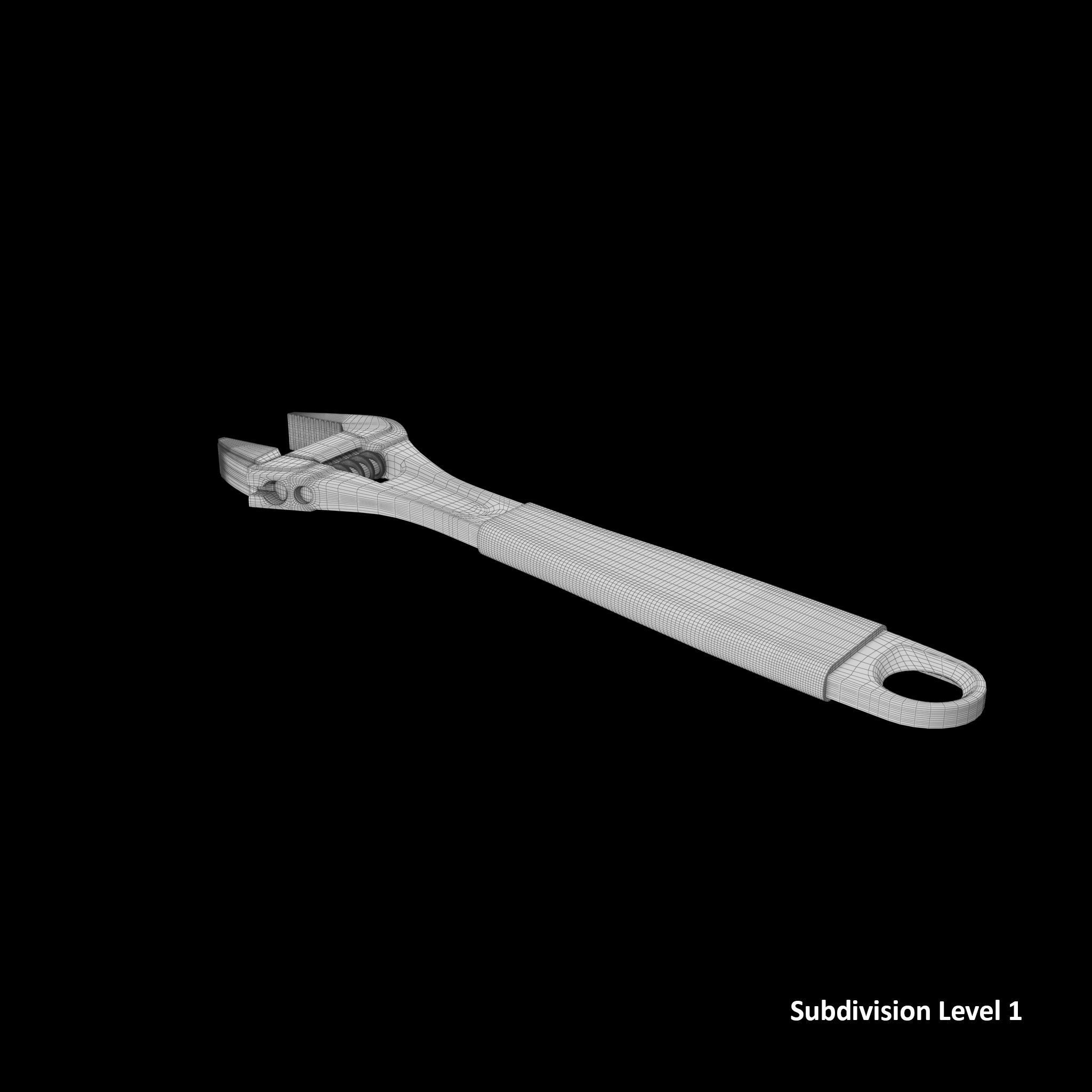 10 Adjustable Wrench Low-poly 3D model_12