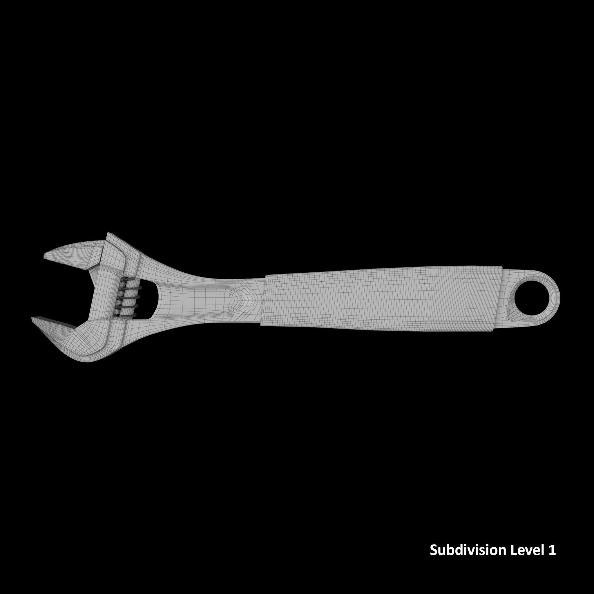 10 Adjustable Wrench Low-poly 3D model_23