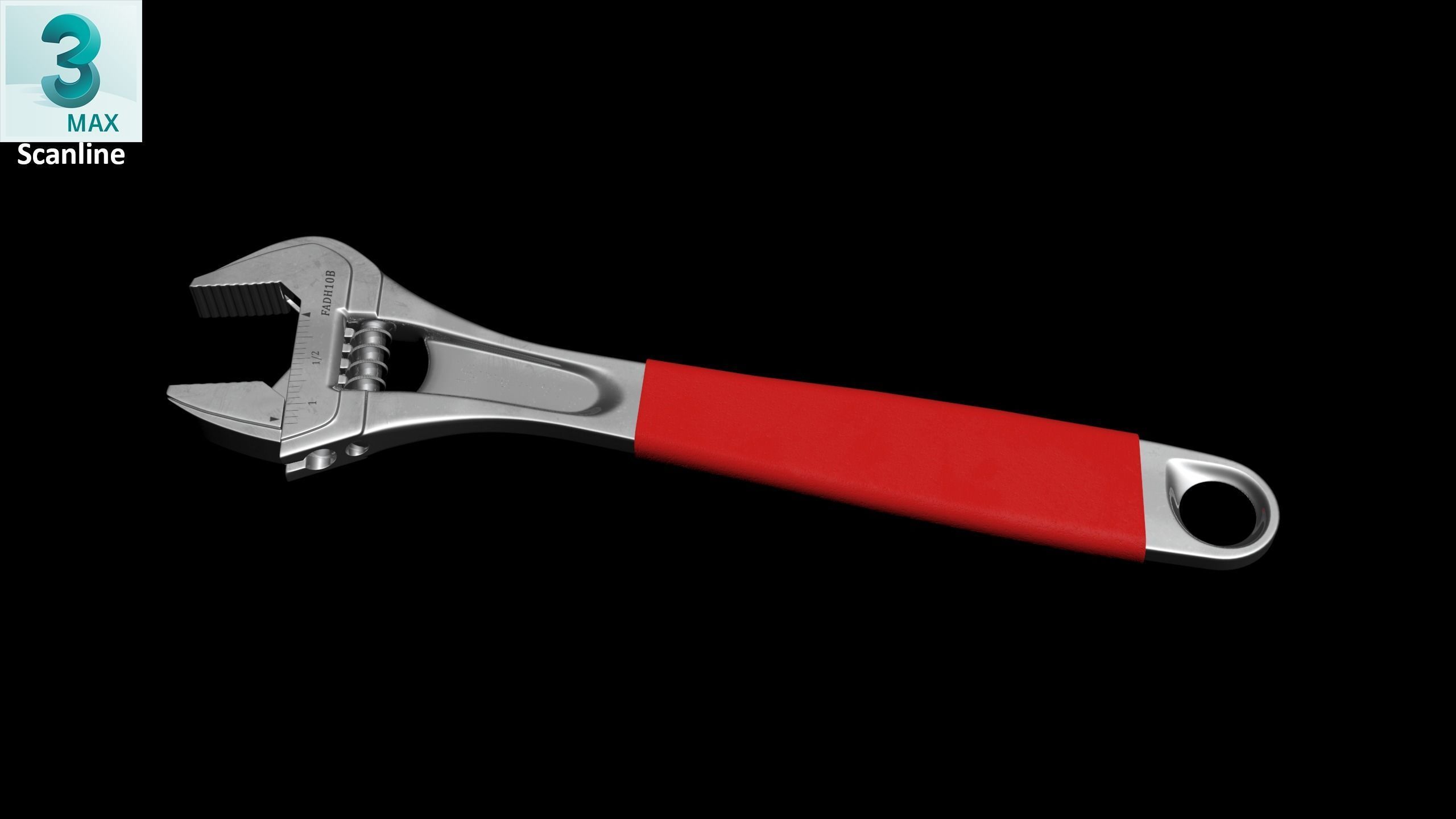 10 Adjustable Wrench Low-poly 3D model_26