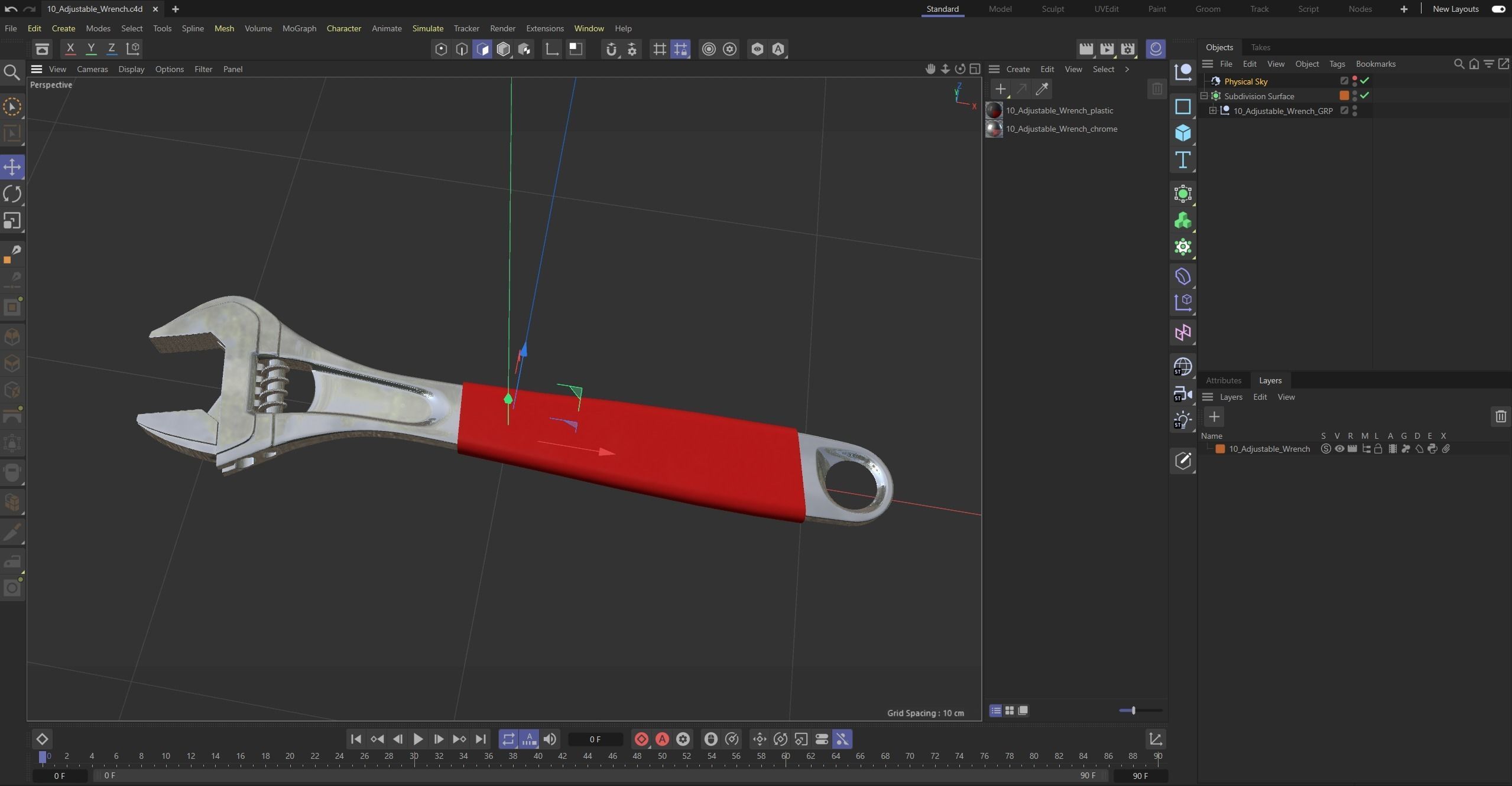 10 Adjustable Wrench Low-poly 3D model_31