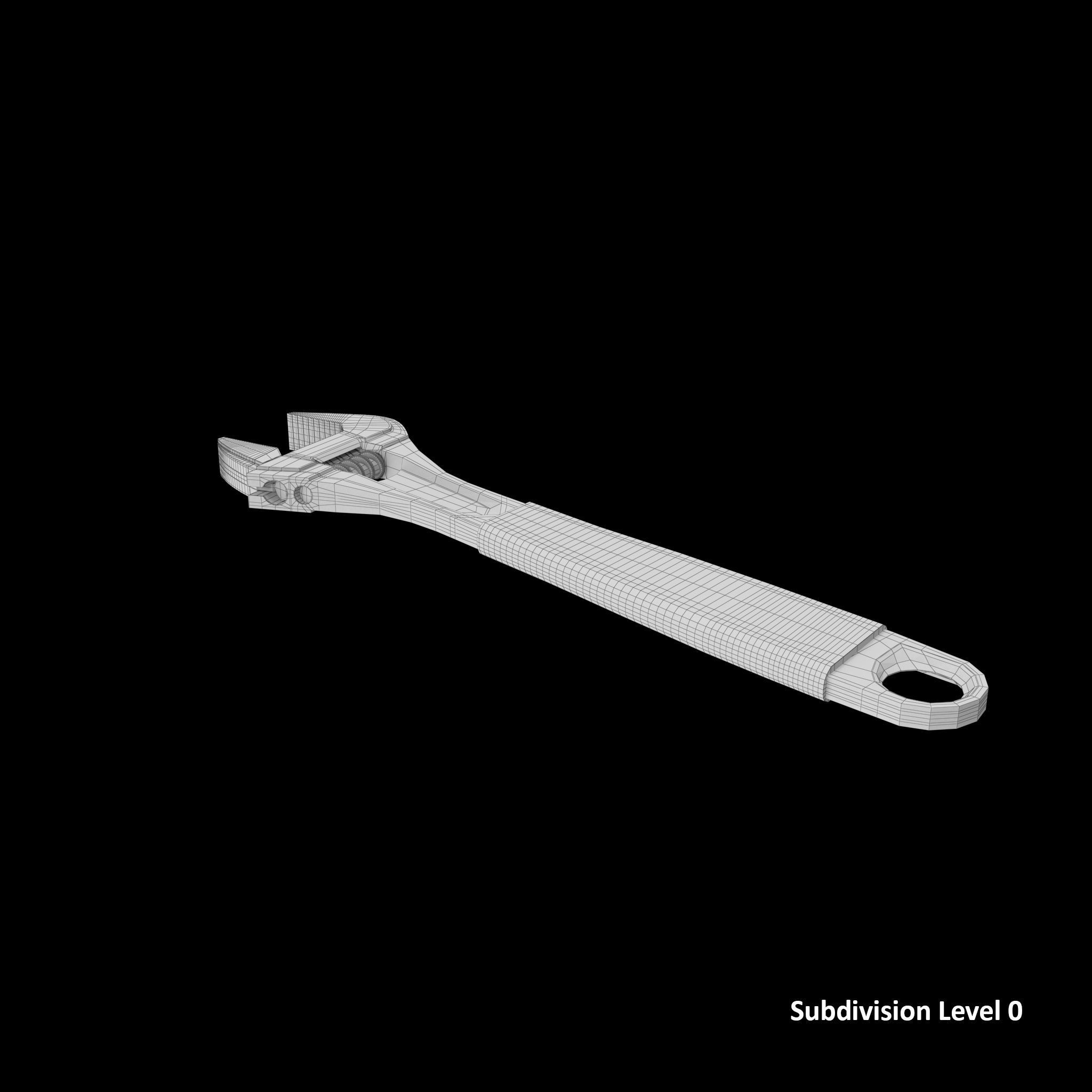 10 Adjustable Wrench Low-poly 3D model_16