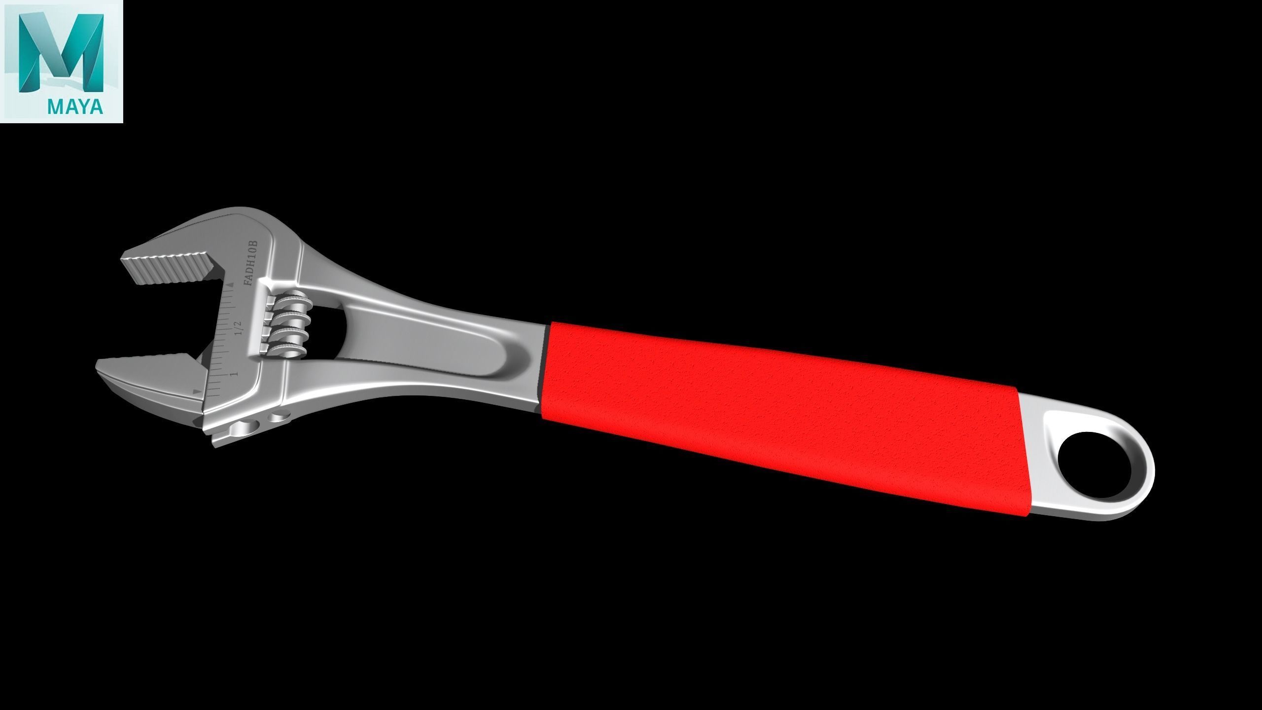 10 Adjustable Wrench Low-poly 3D model_28