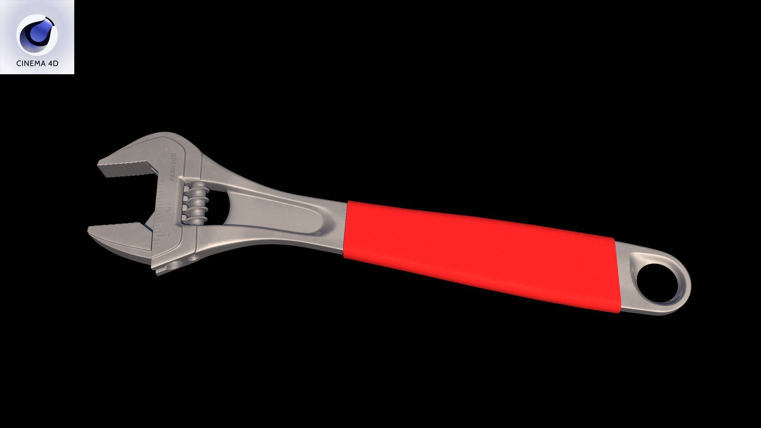 10 Adjustable Wrench Low-poly 3D model_30