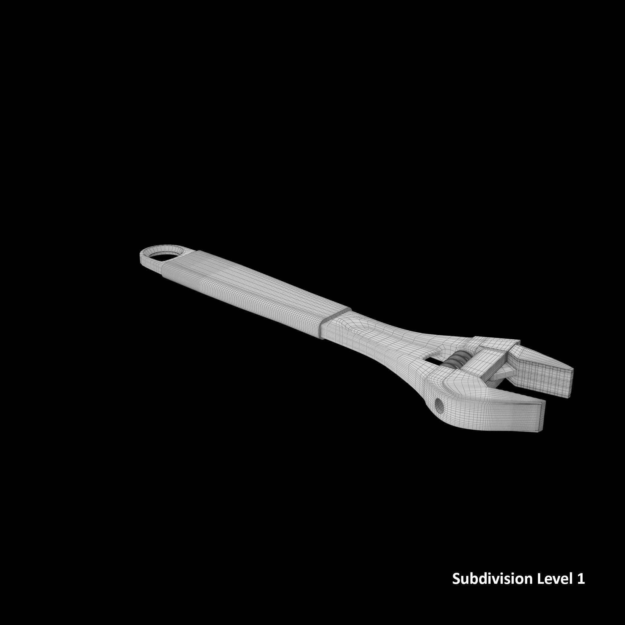 10 Adjustable Wrench Low-poly 3D model_14