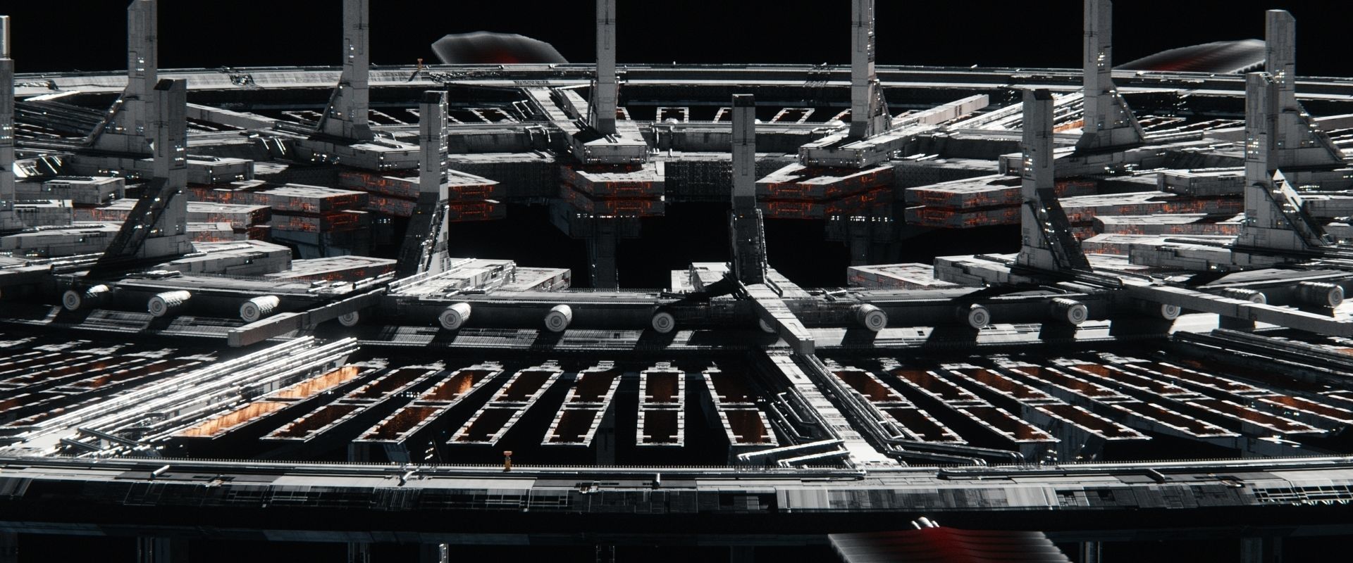 Sci-Fi Orbital Array Space Station - High Poly C4D Octane 3D model_3