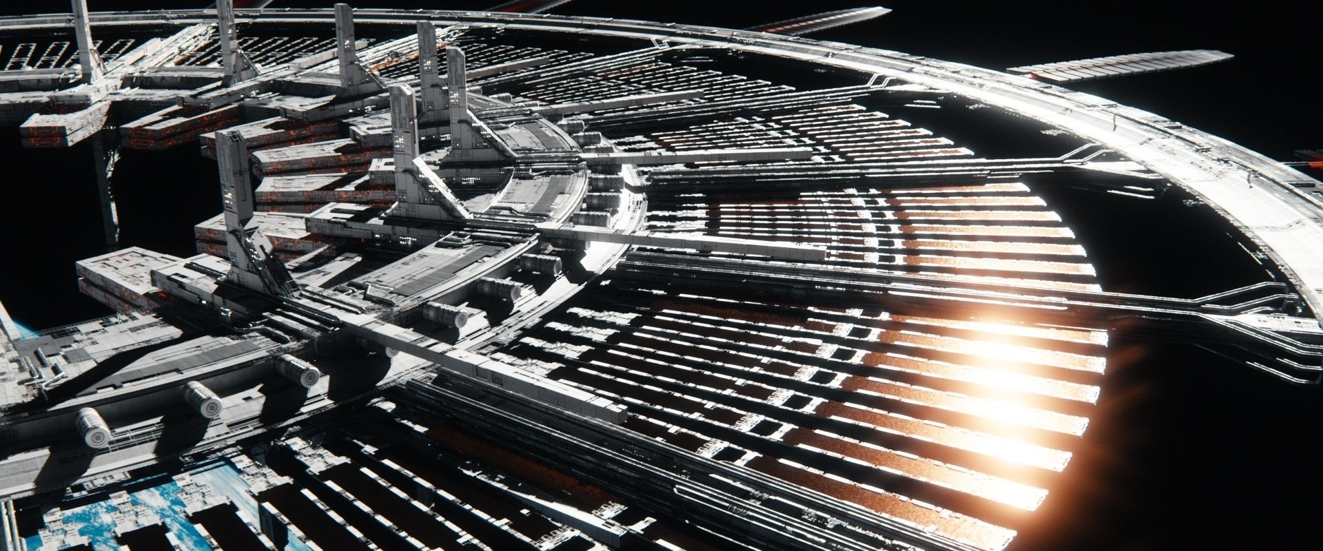 Sci-Fi Orbital Array Space Station - High Poly C4D Octane 3D model_6