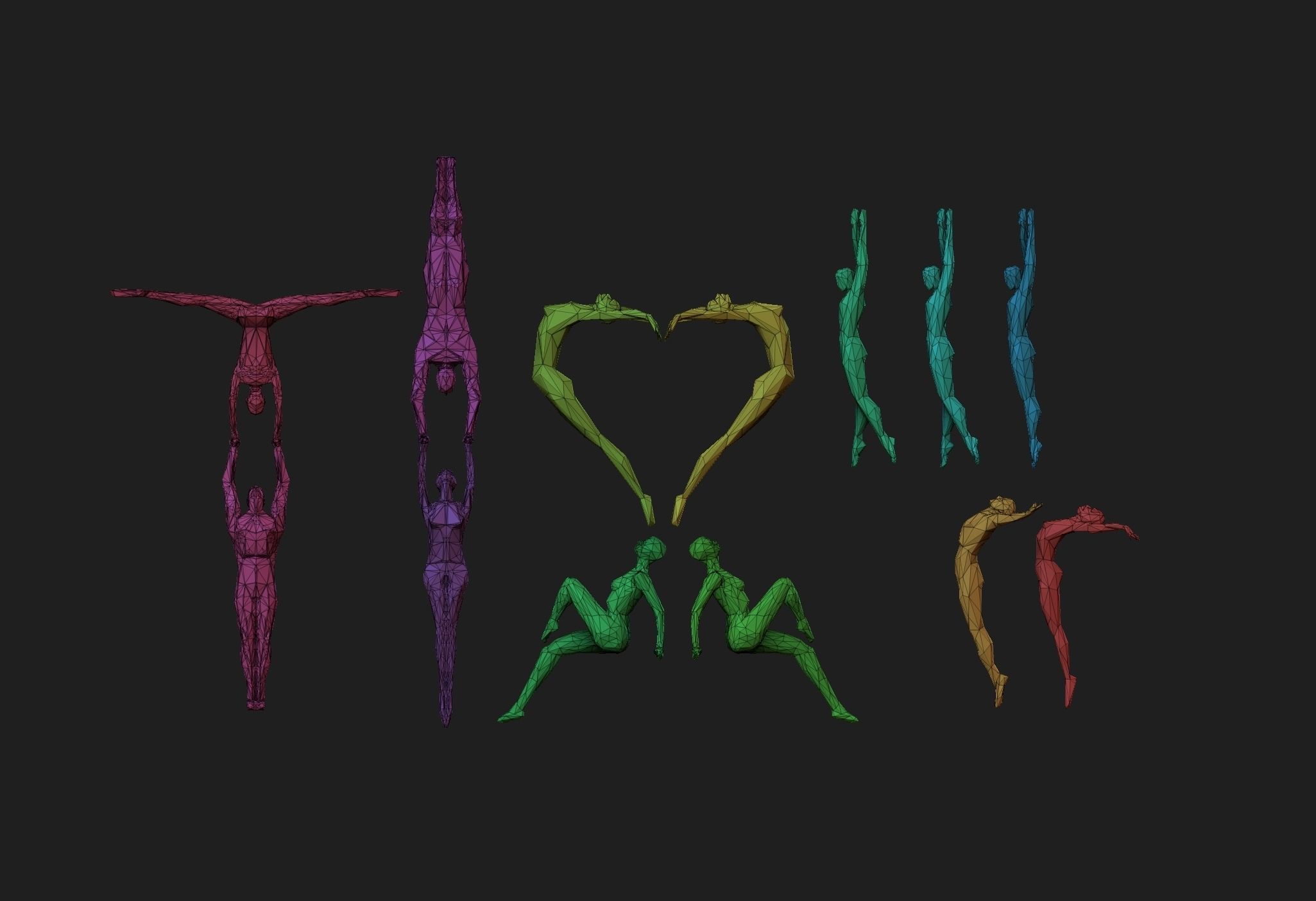 triangle figures 3D print model_1