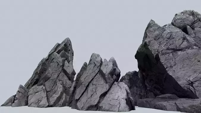 cliff rocks  Low-poly 3D model