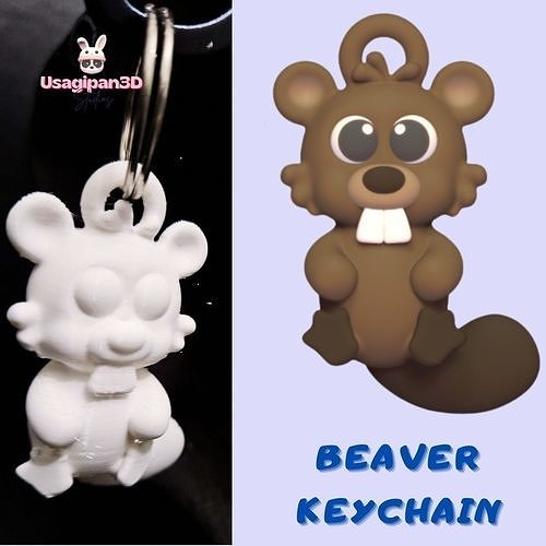 Beaver Keychain 3D print model