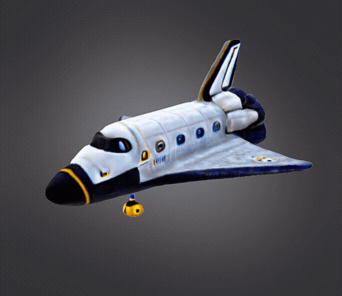Cartooned space shuttle 3D print model_1