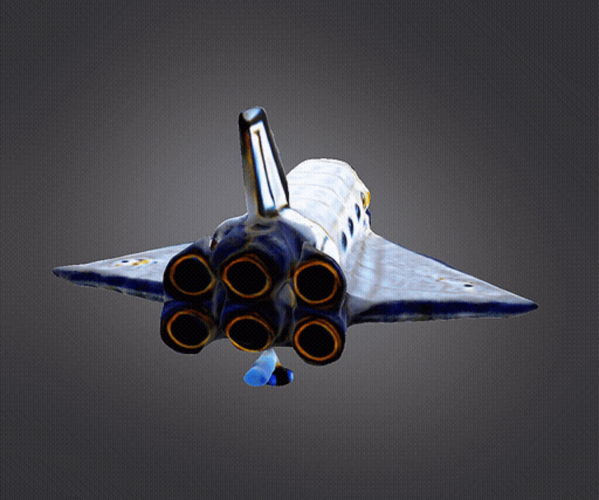 Cartooned space shuttle 3D print model_4