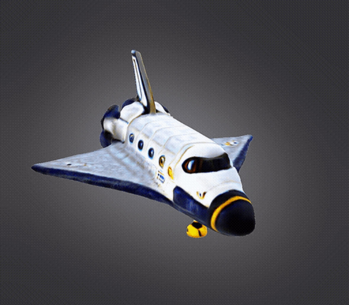 Cartooned space shuttle 3D print model_2