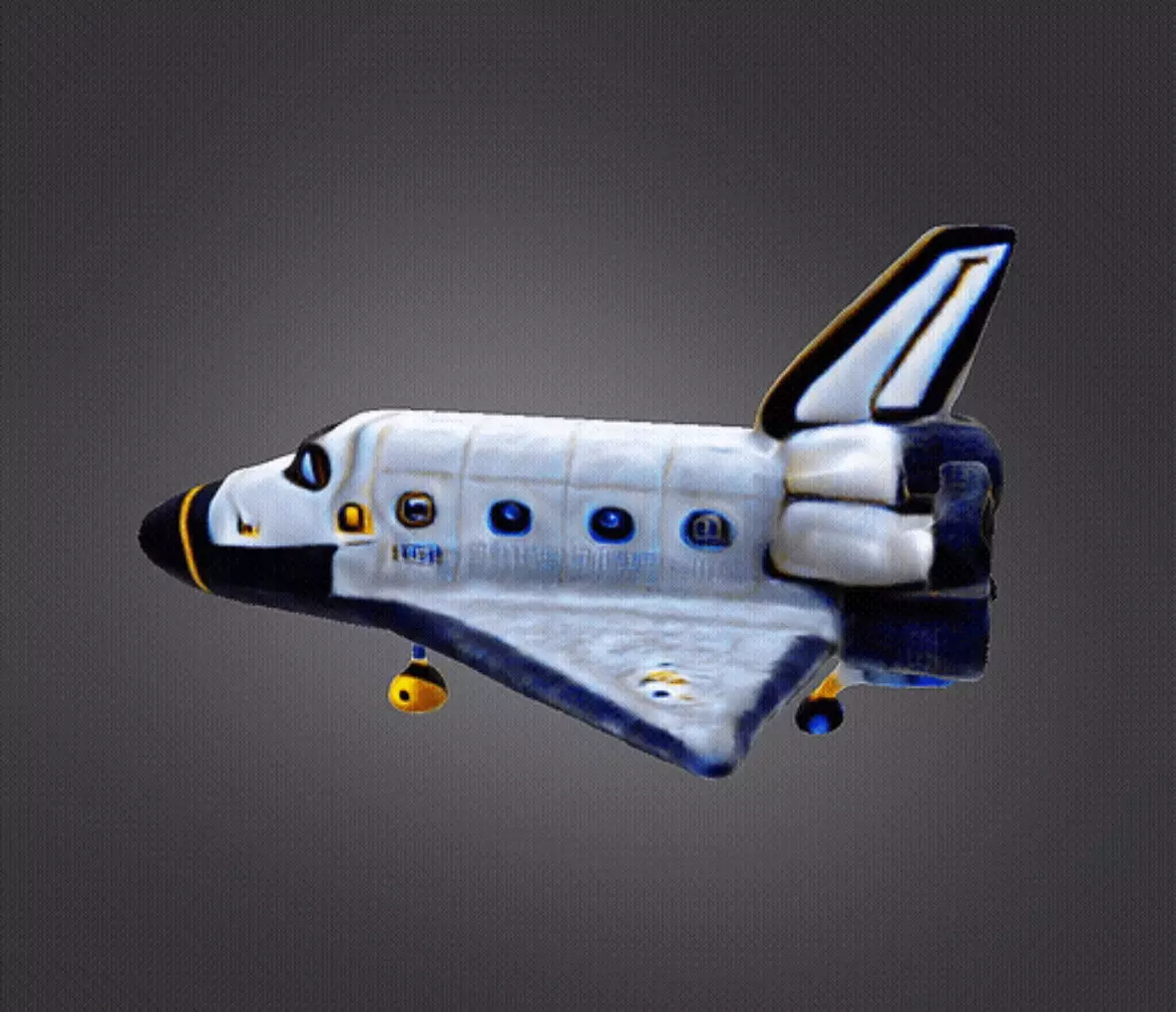 Cartooned space shuttle 3D print model_0