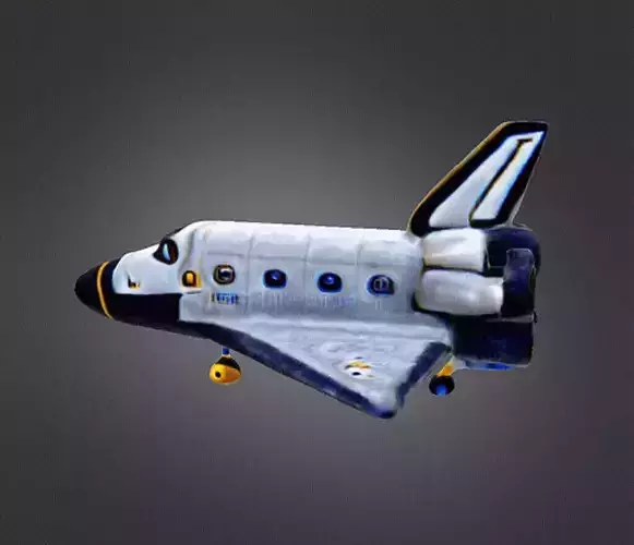Cartooned space shuttle 3D print model