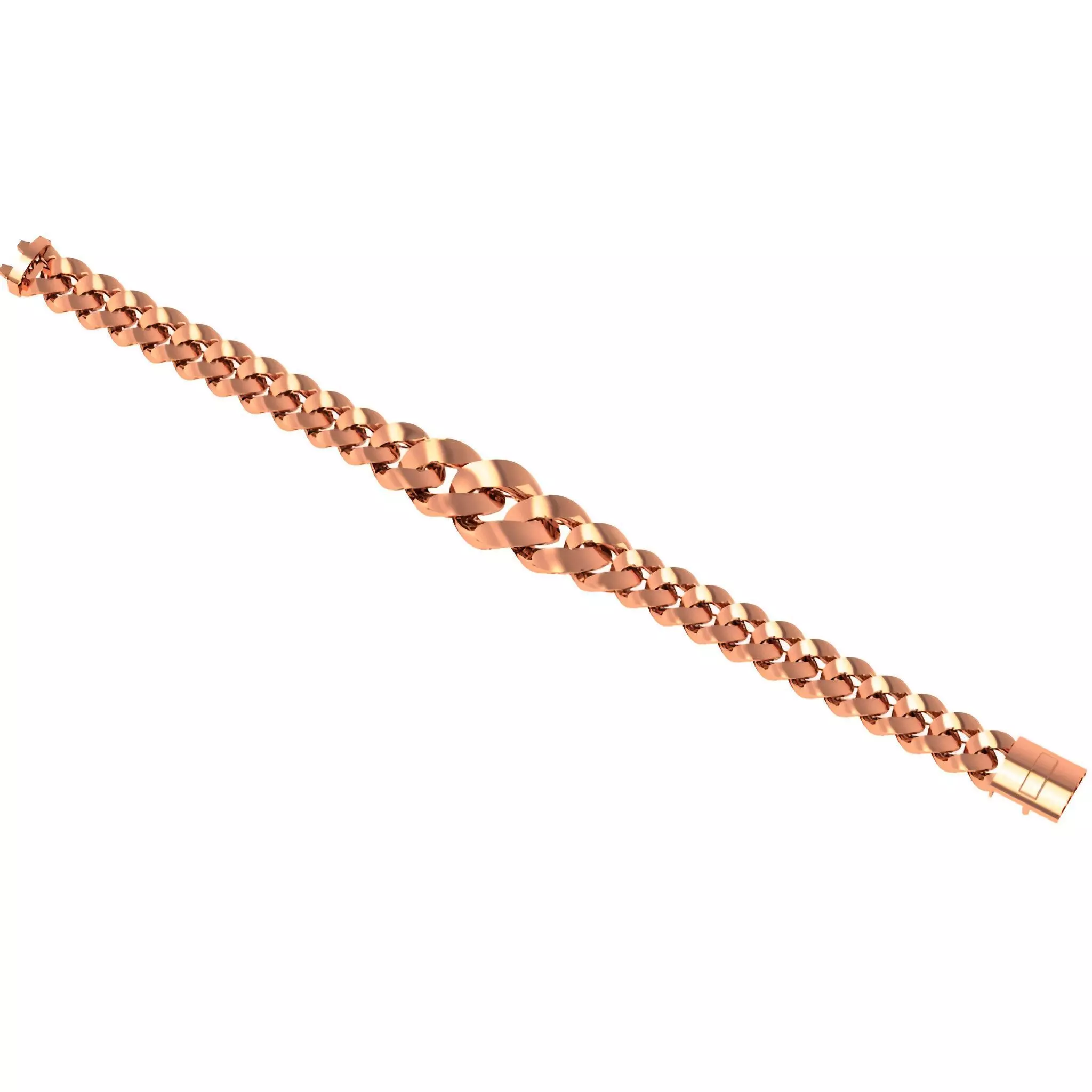 Gold Cuban Chain Bracelet 3D print model