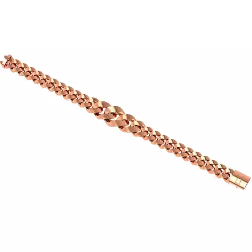 Gold Cuban Chain Bracelet 3D print model