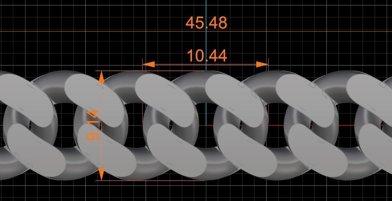10 - 9 MM Cuban Chain Link 3D print model_3