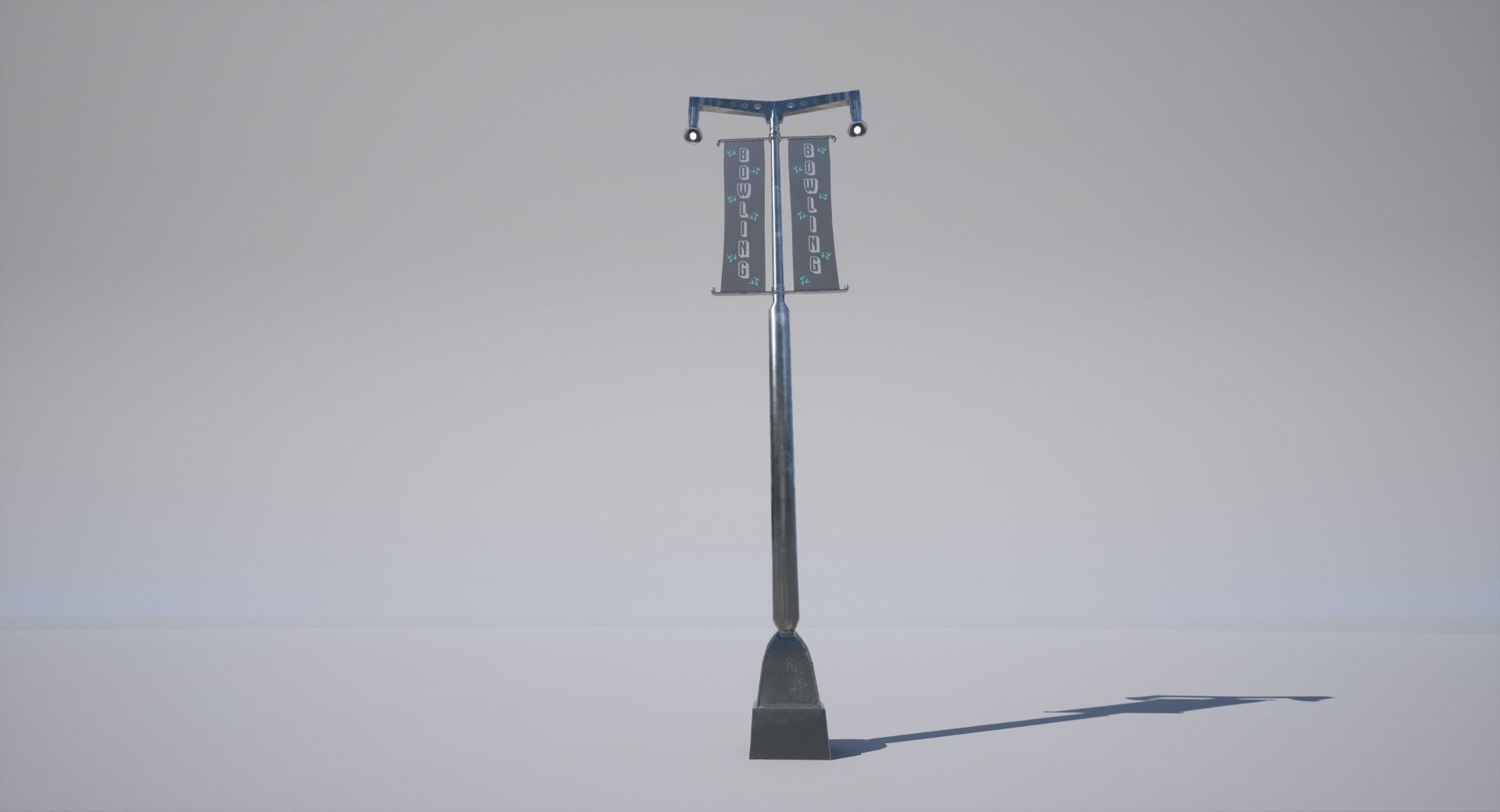 Street Lamp Low-poly 3D model_9