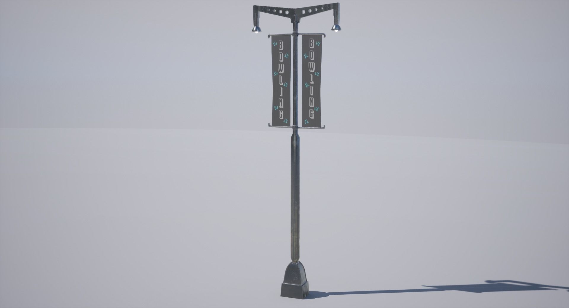 Street Lamp Low-poly 3D model_2