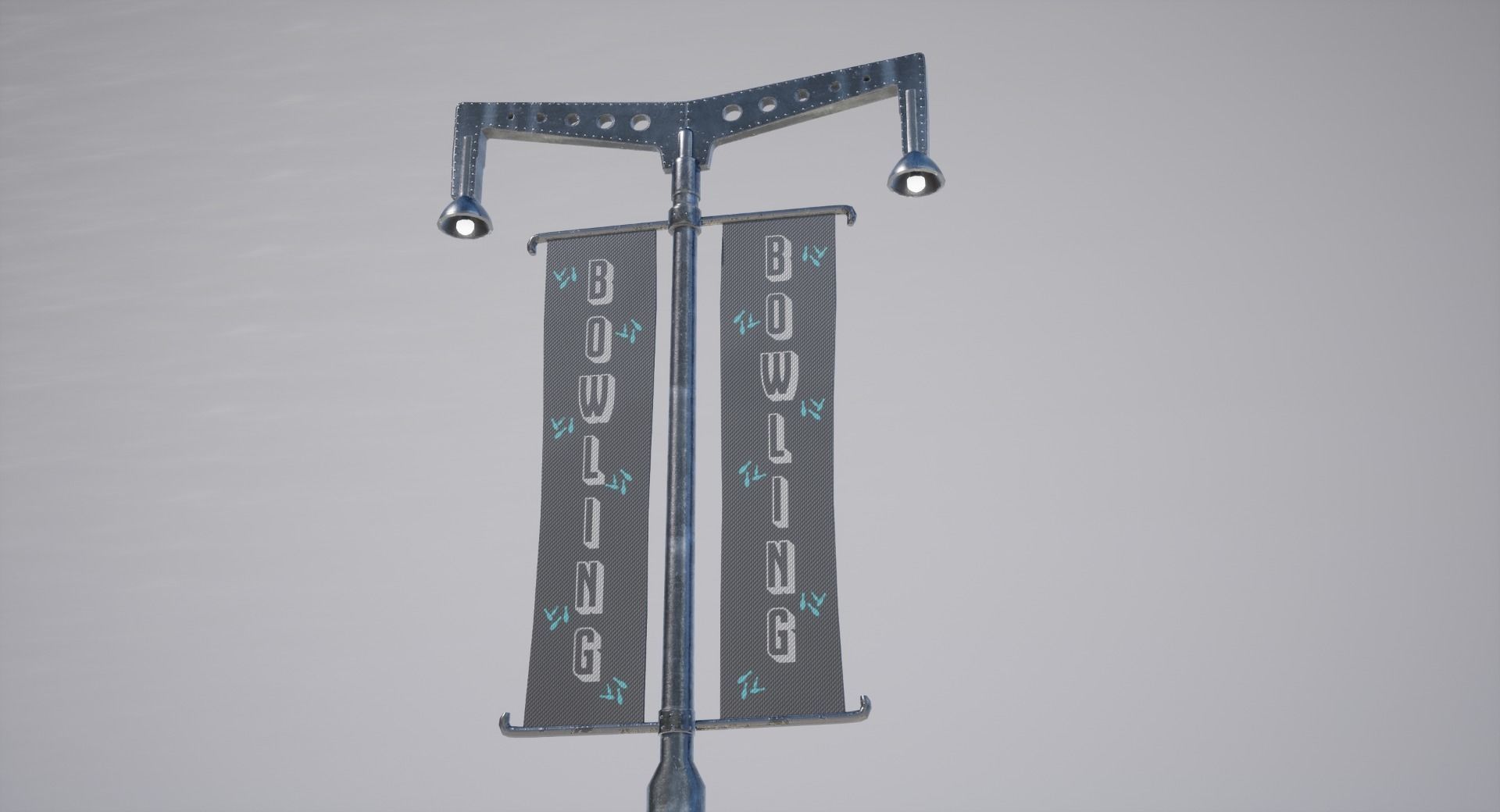 Street Lamp Low-poly 3D model_5