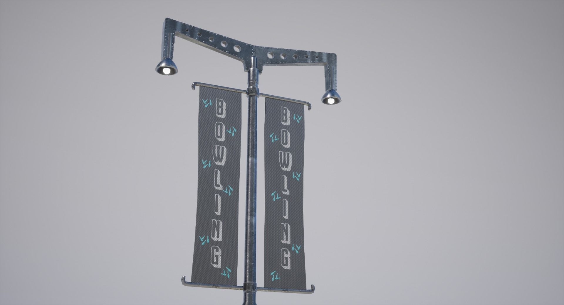 Street Lamp Low-poly 3D model_6