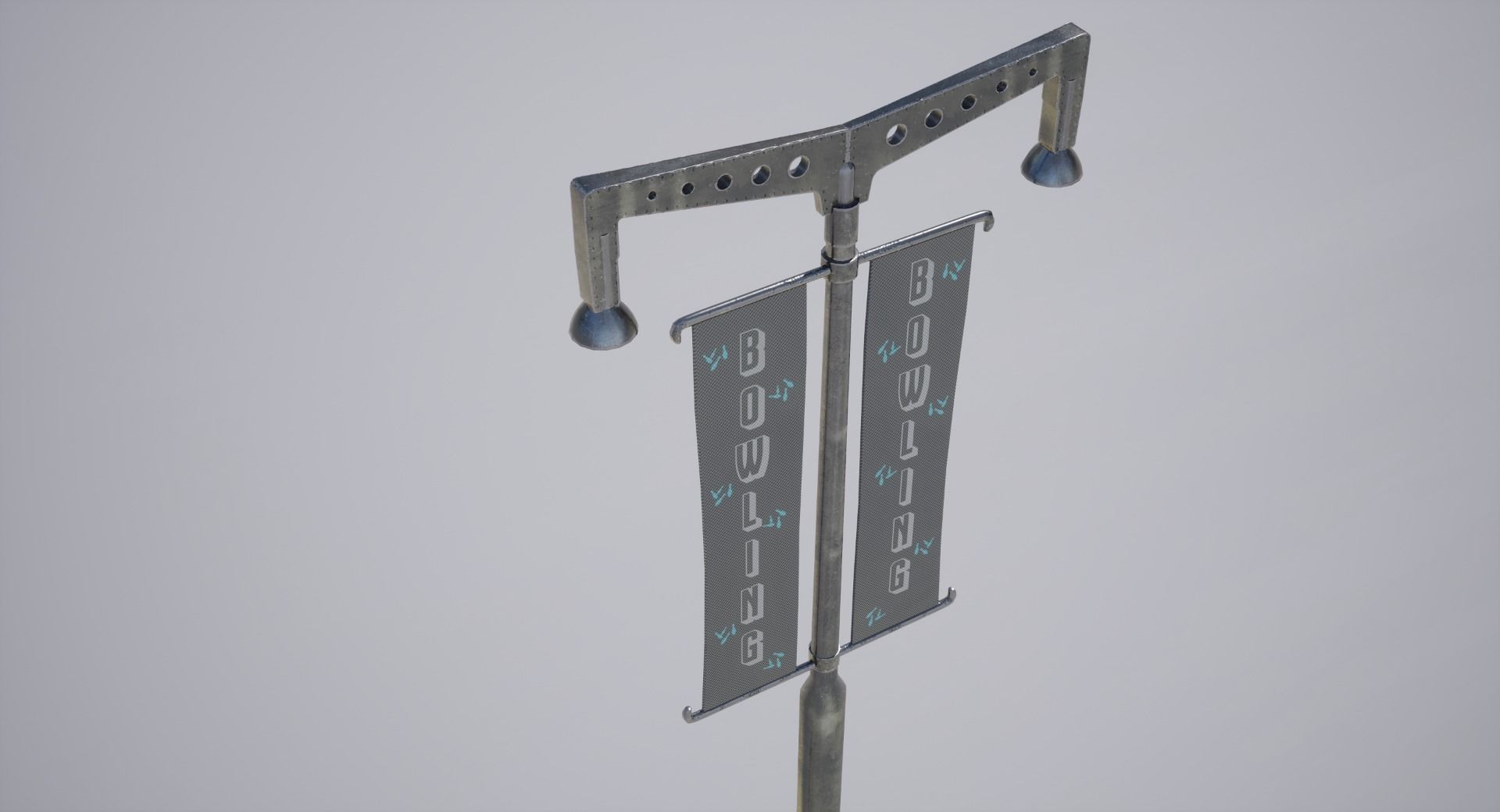 Street Lamp Low-poly 3D model_7