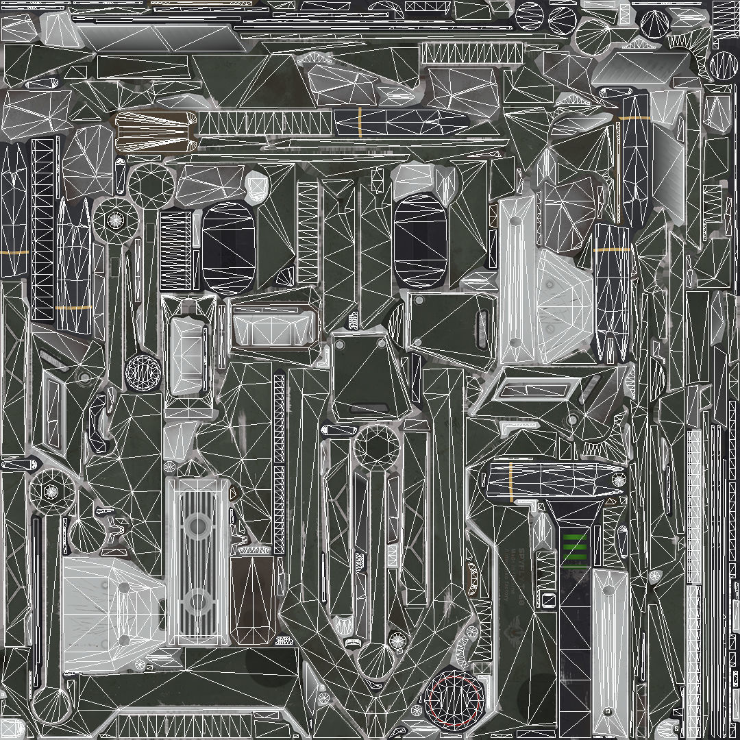 Drone Low-poly 3D model_7