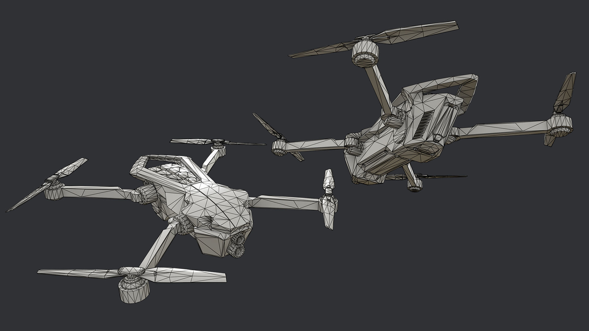 Drone Low-poly 3D model_6