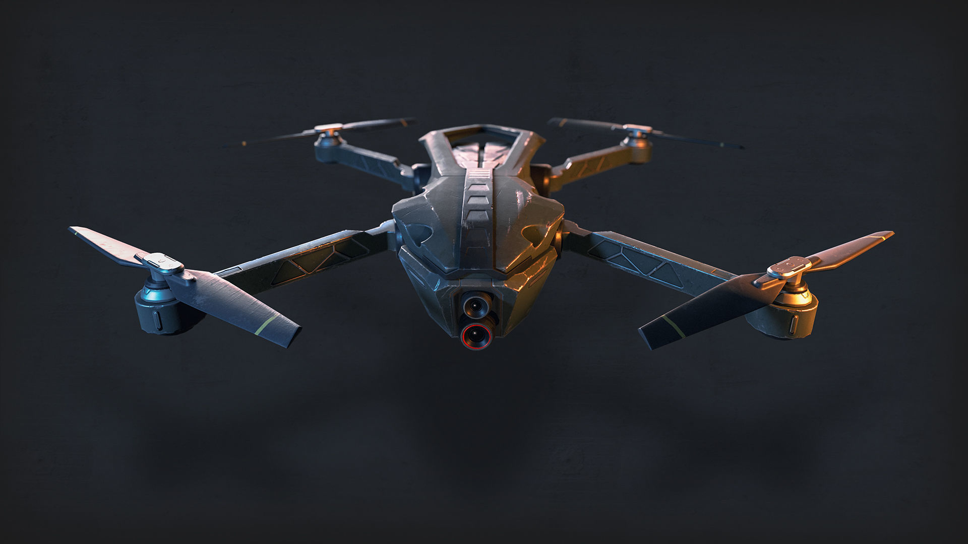 Drone Low-poly 3D model_5