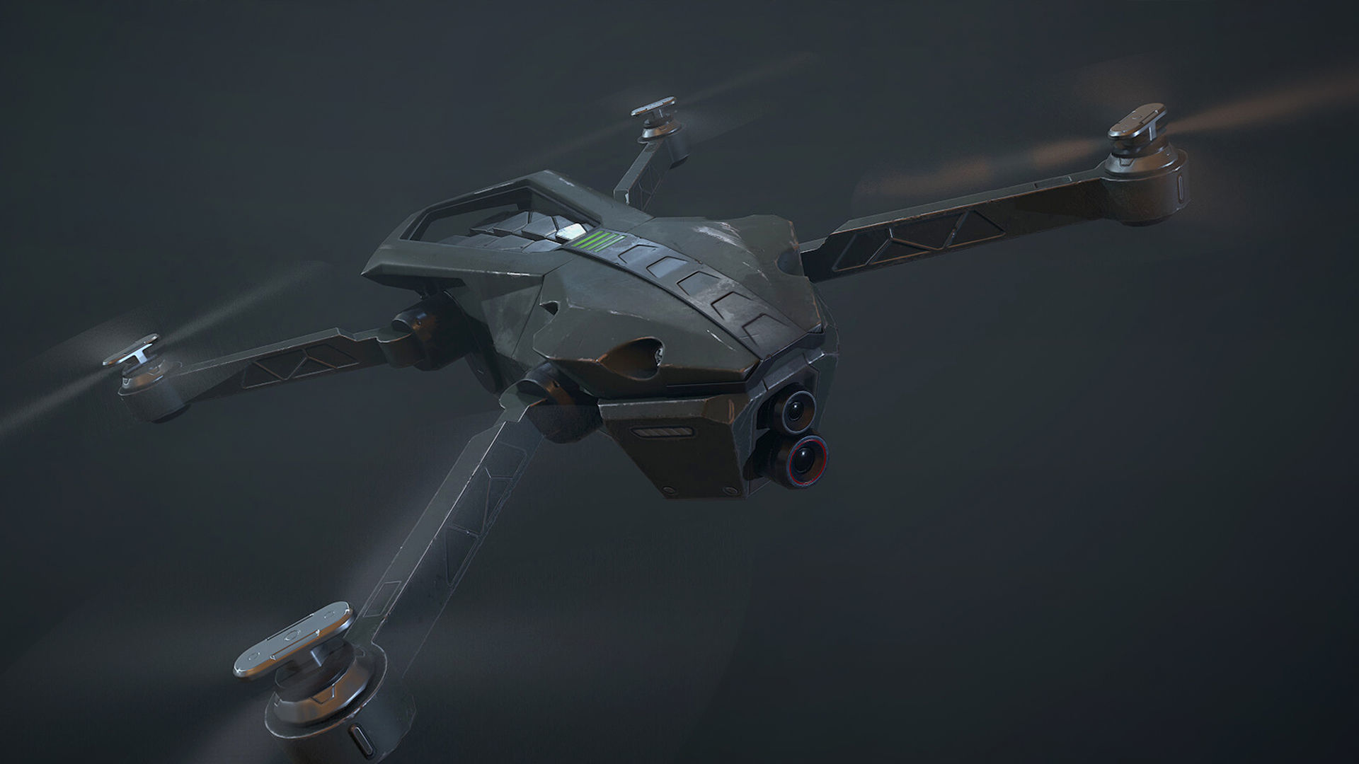 Drone Low-poly 3D model_1