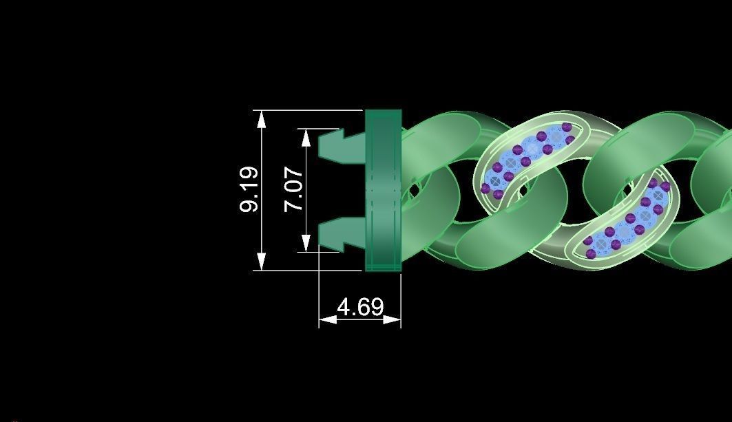 11 - 9 MM Cuban Chian Bracelet 3D print model_5