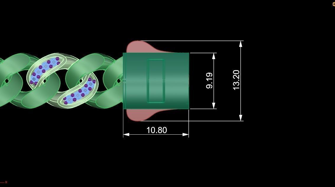 11 - 9 MM Cuban Chian Bracelet 3D print model_7