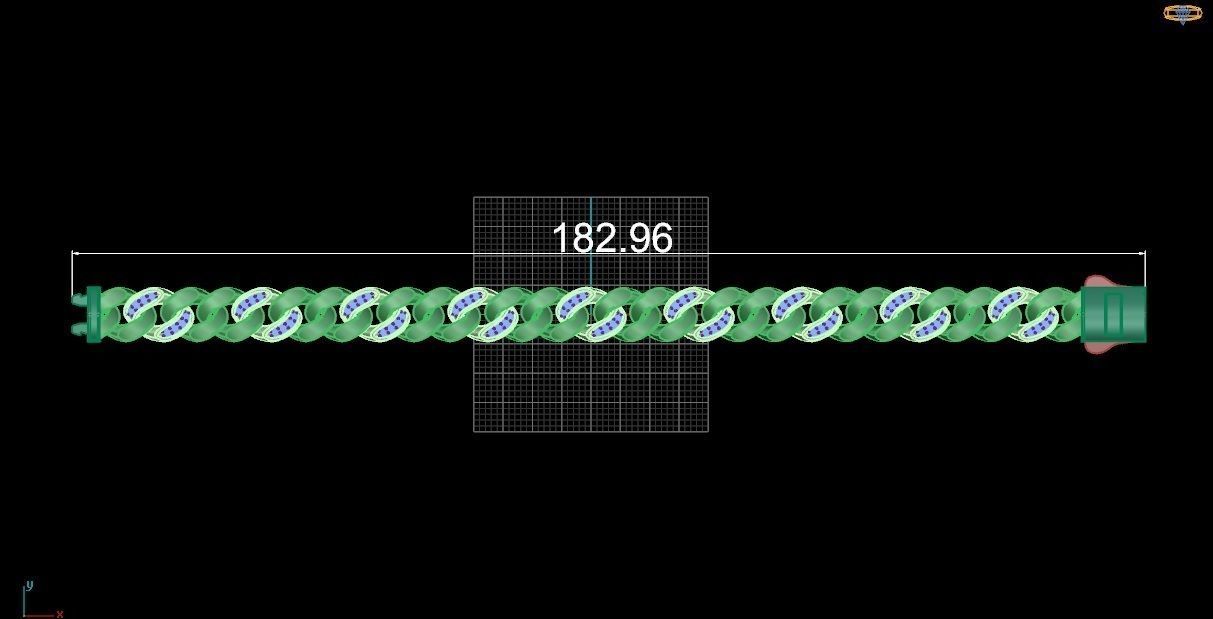 11 - 9 MM Cuban Chian Bracelet 3D print model_4