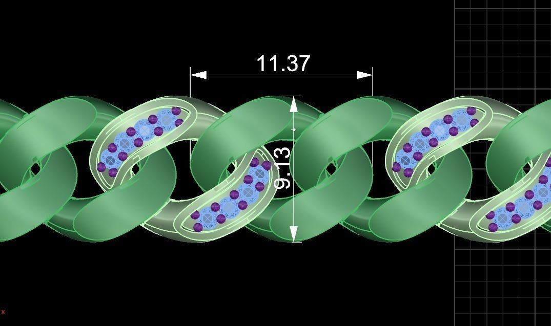 11 - 9 MM Cuban Chian Bracelet 3D print model_3