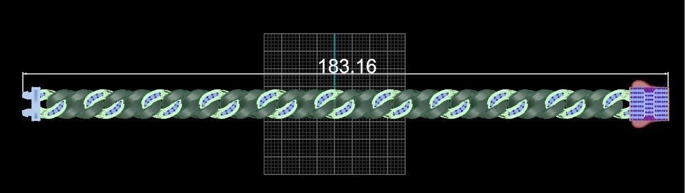 11-8 MM Cuban Chain Bracelet 3D print model_3