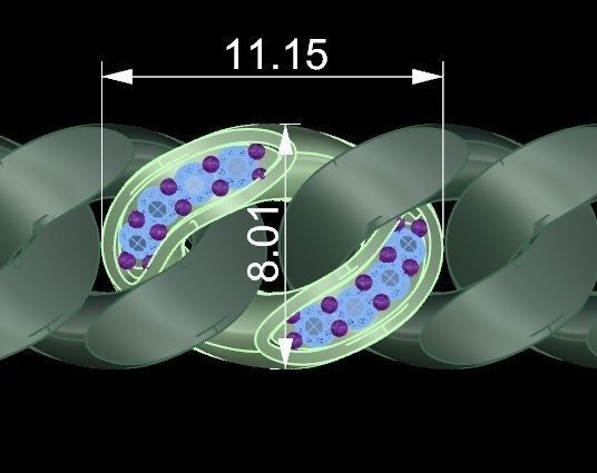 11-8 MM Cuban Chain Bracelet 3D print model_5